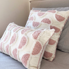 Funda Bohemia Medialuna Rosada Con Vivo Rectangular