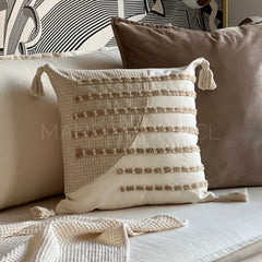 Funda de Cojín Natural Rústico Lino Yute Calma