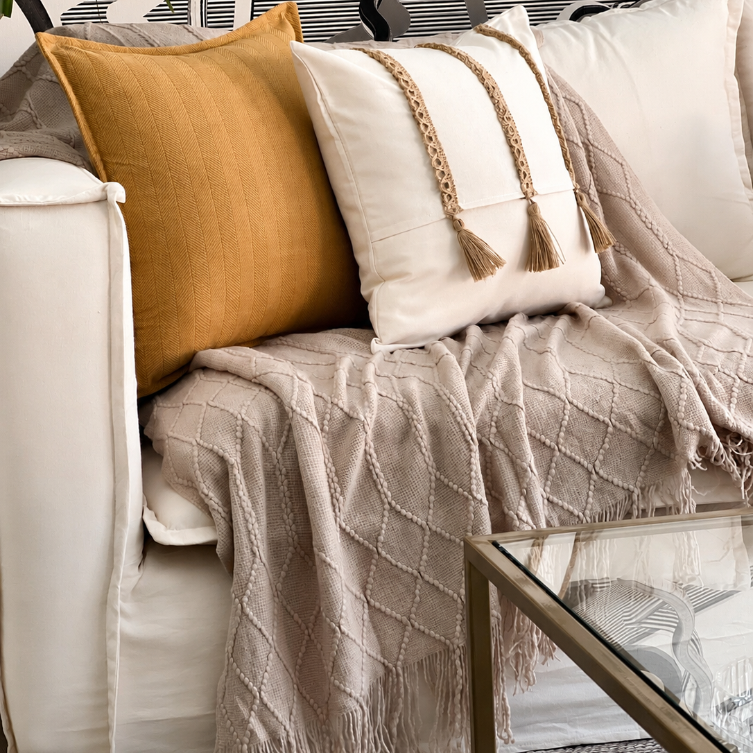Manta Carolina Beige 120x180cms