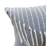 Funda de Cojín Crochet Gris Rectangular