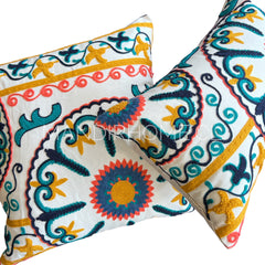 Funda de Cojín Bordado Puebla Rectangular