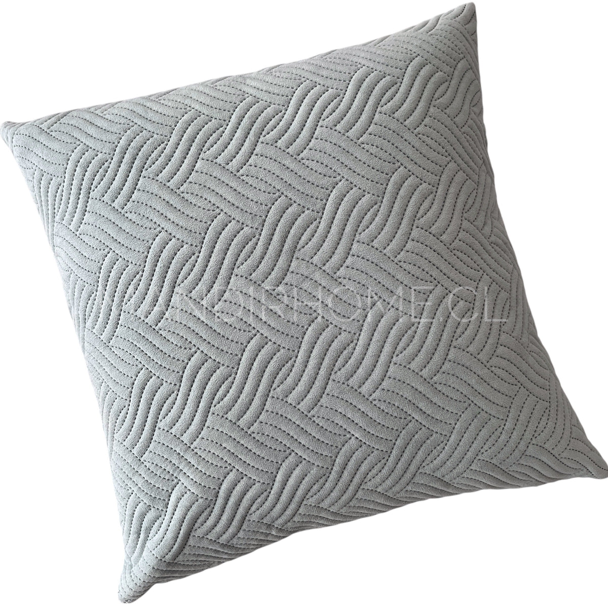 ¡Quedan 4! Funda de Cojín Terciopelo Costuras Trenza Menta Cuadrada