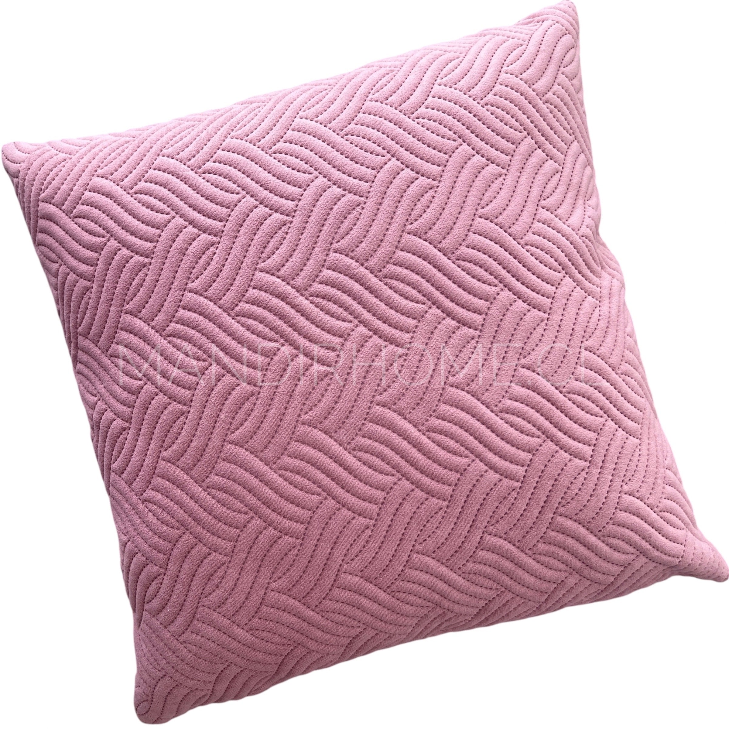 ¡Quedan 2! Funda de Cojín Terciopelo Costuras Trenza Palo Rosa Cuadrada