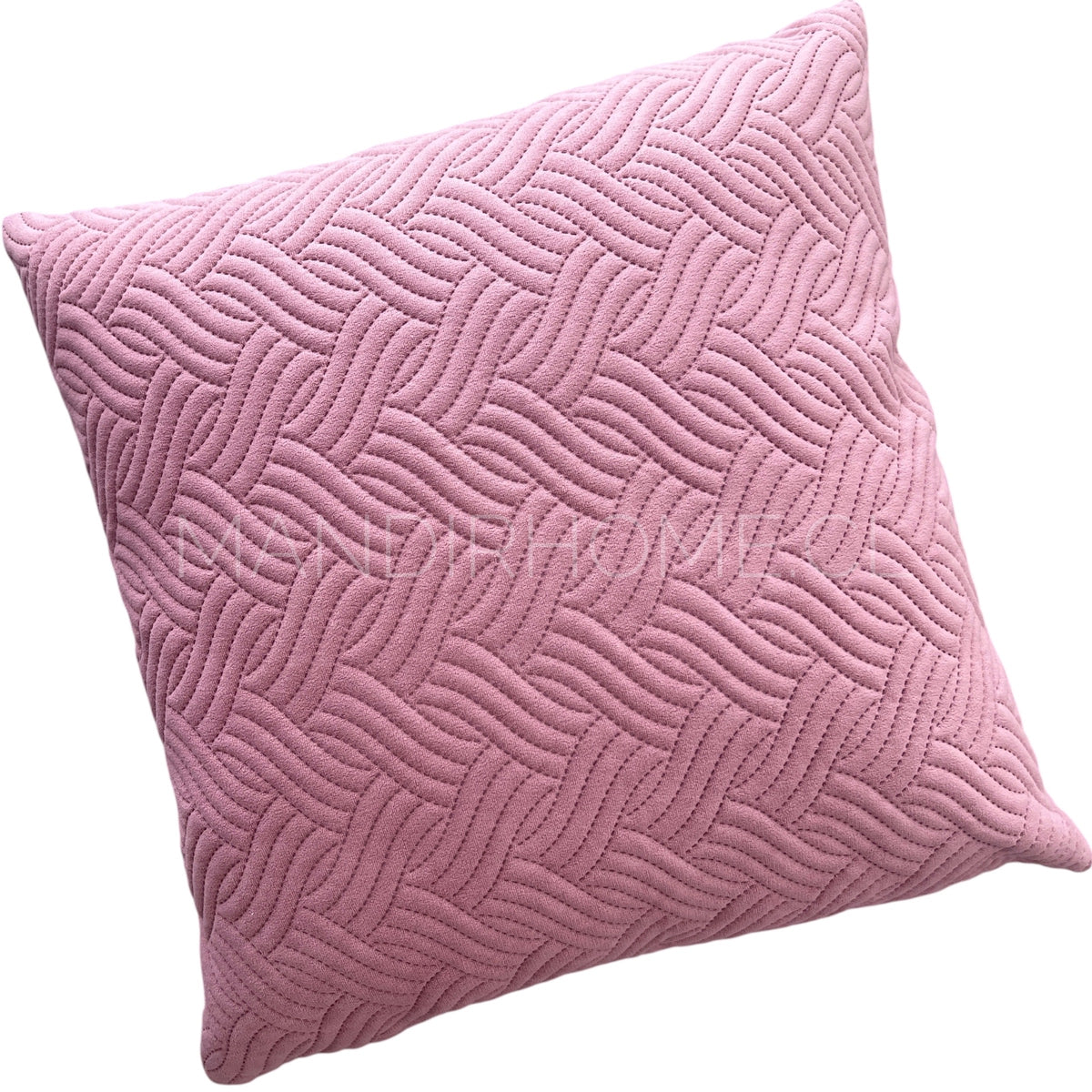 ¡Quedan 2! Funda de Cojín Terciopelo Costuras Trenza Palo Rosa Cuadrada