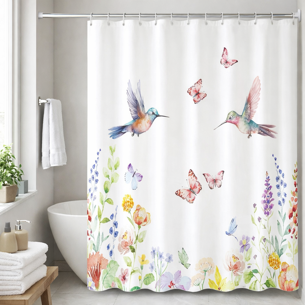 Cortina de Baño Impermeable 180x180 | Colibrís - Mandir Home