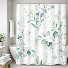 Cortina de Baño Impermeable 180x180 | Eucalipto