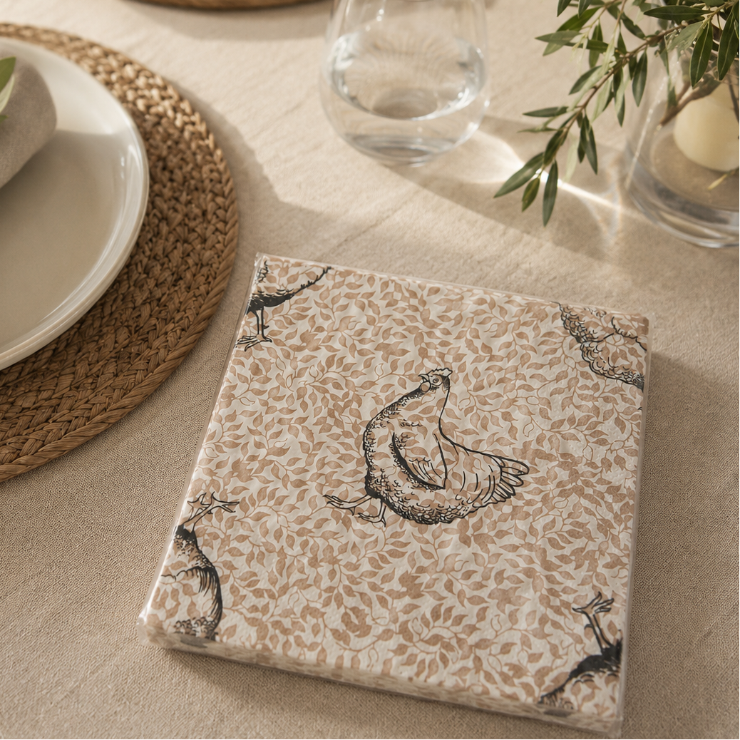 Servilletas Premium Papel · Gallinas · 20 unidades