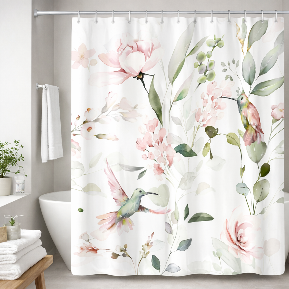 Cortina de Baño Impermeable 180x180 | Colibrís 2