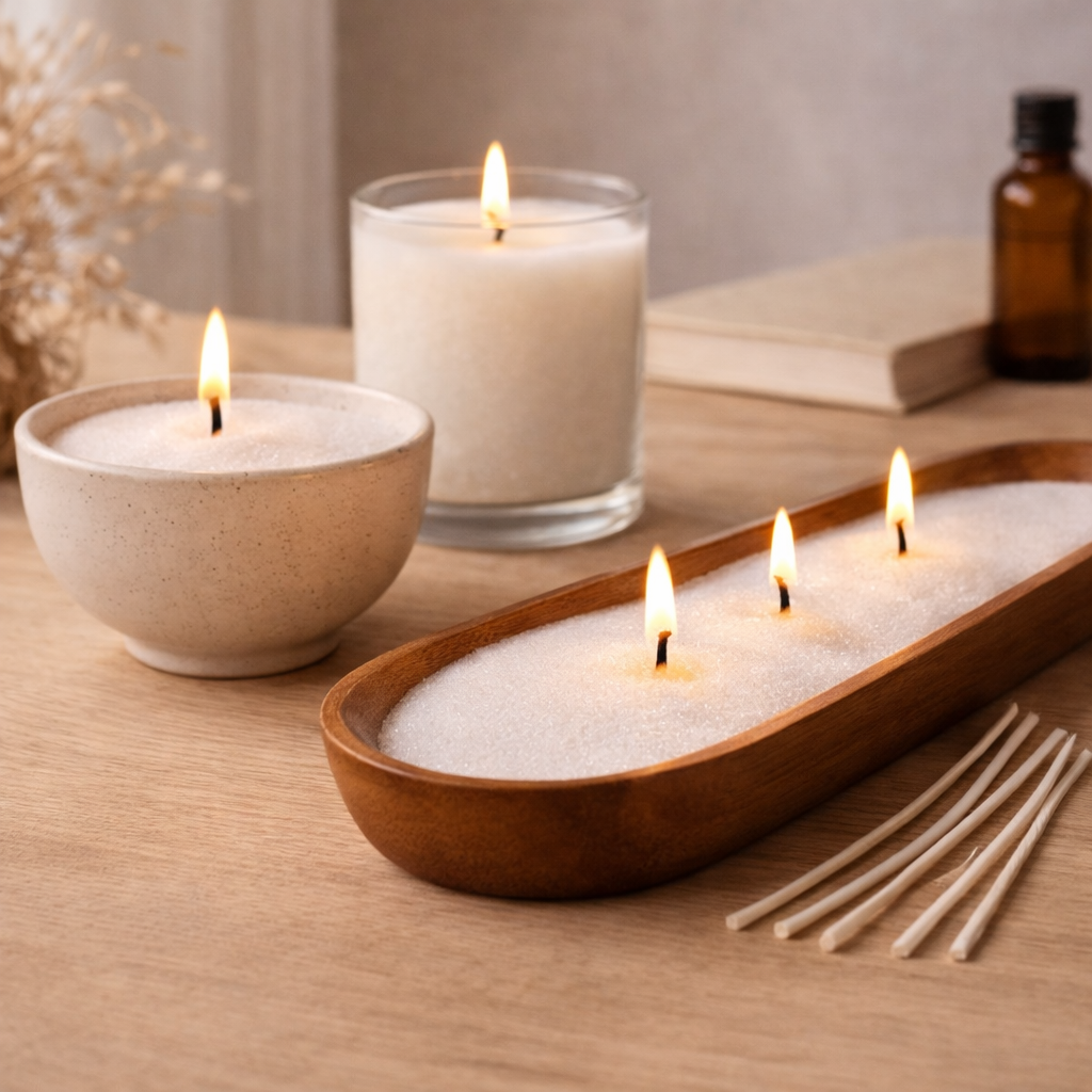 *Cera Granulada Perlada para Velas 500 g + 5 Mechas de Algodón | Cera para Vela