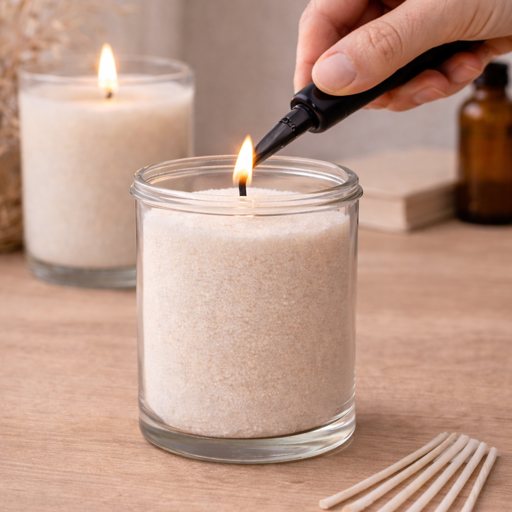 *Cera Granulada Perlada para Velas 500 g + 5 Mechas de Algodón | Cera para Vela