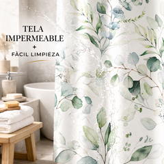Cortina de Baño Impermeable 180x180 | Eucalipto