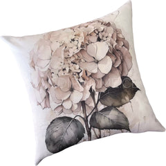 Funda de Cojín Estampada Hortensia Beige
