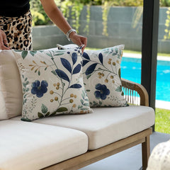 2X1 COMBOS ESTAMPADOS RAMAS AZUL 45X45cms