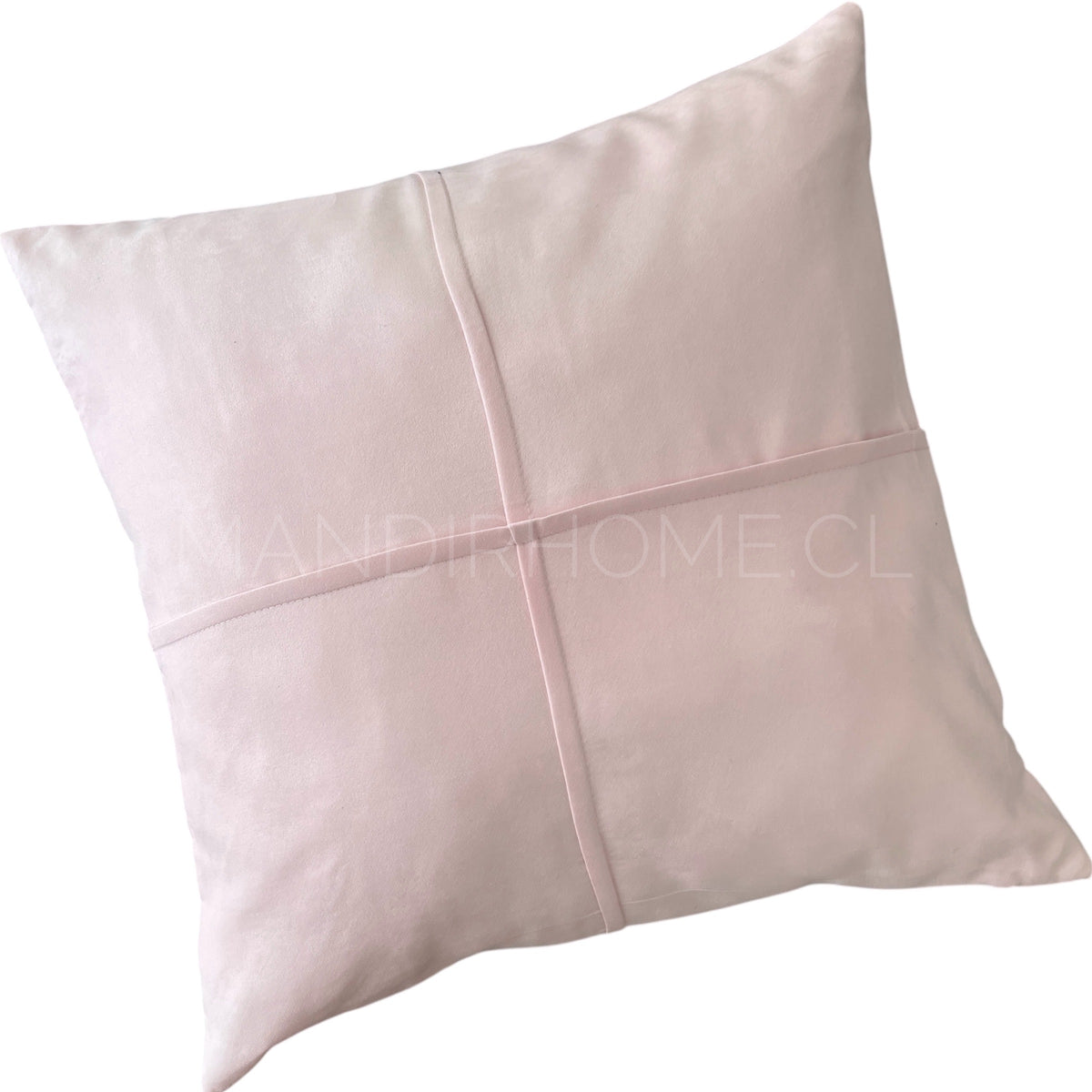 Funda de Cojín Gamuzado MAXI 50x50cms Rosado Pastel Costuras