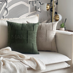 Funda de Cojín Puro Verde Botella Cuadrada