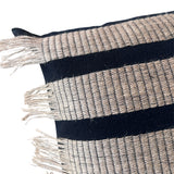 Funda Bohemia Franja Negro y Yute Cuadrada