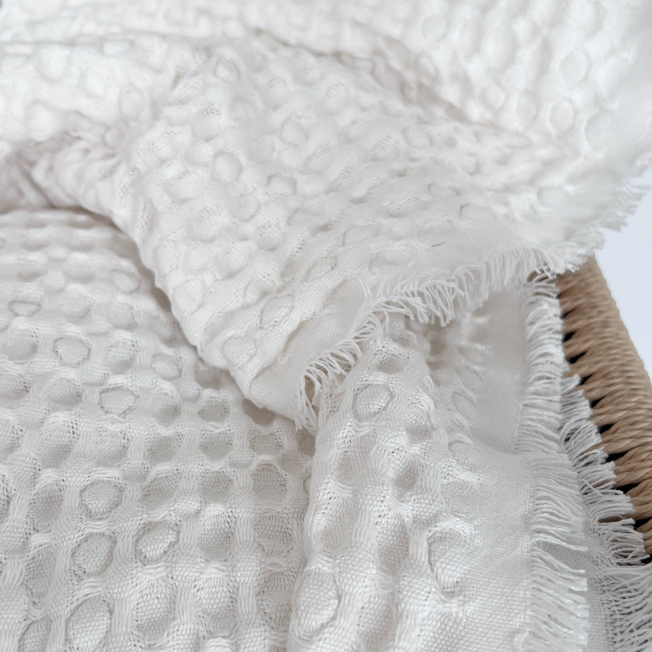 Manta Waffle Blanca Deflecado 205x150cms