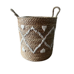 *Set 3 Canastos Redondo Yute Trapillo Blanco S, M y XL.