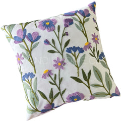 Funda de Cojín Bordado Primavera Chic Cuadrada