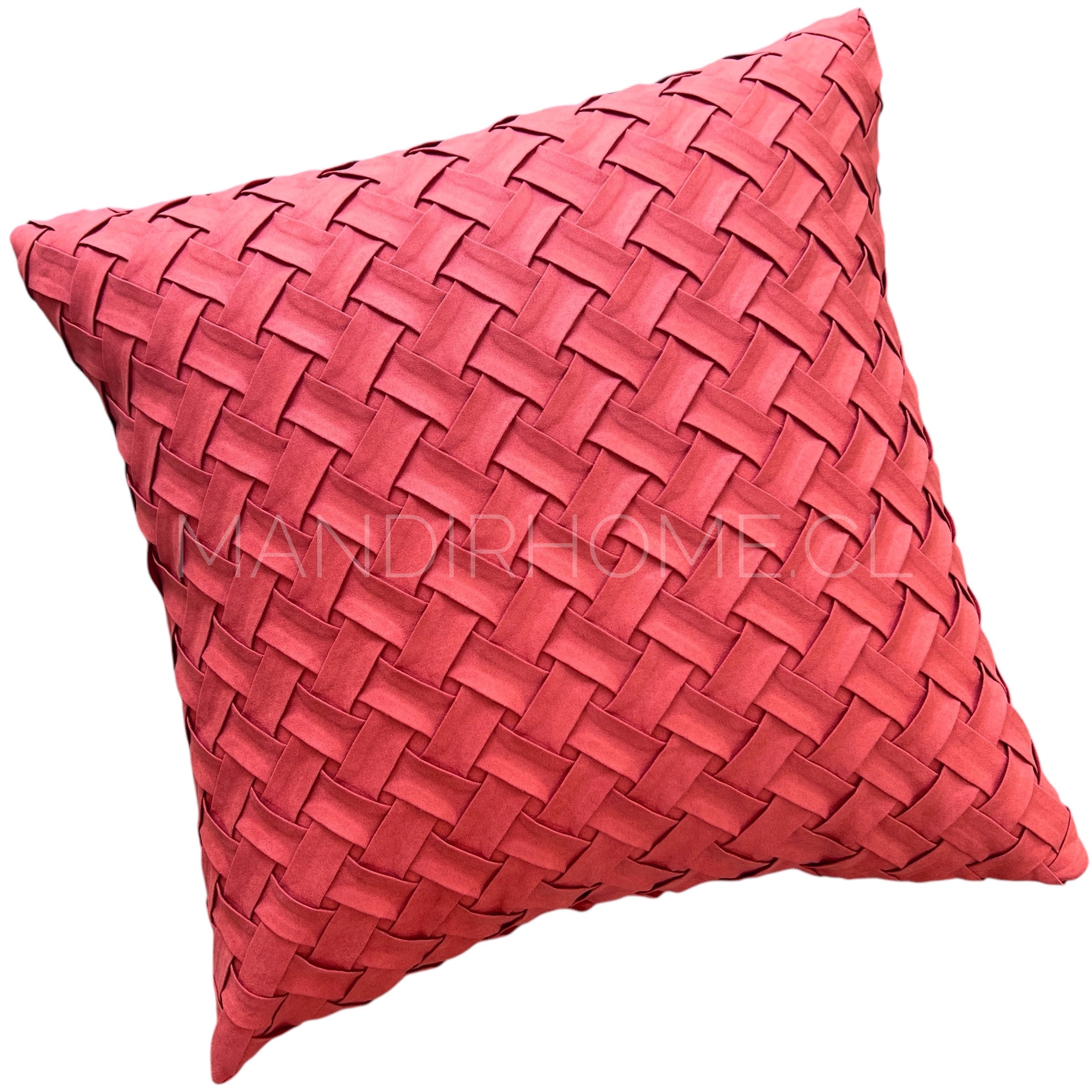 ¡Quedan 2! Funda Cojín Gamuza Entrelazado Naranjo Cuadrada