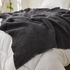 Manta Waffle Gris Algodón 205 x155cms