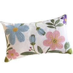 Funda de Cojín Bordada Flora 50x30cms - Mandir Home
