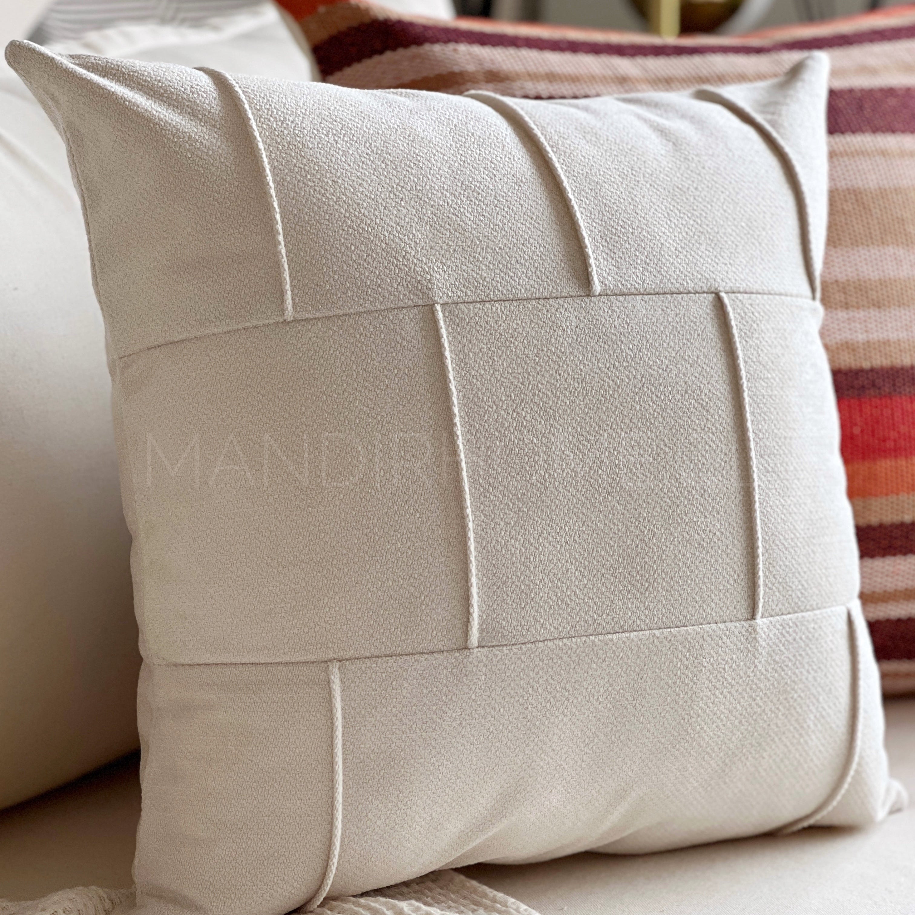 Funda de Cojín Puro Blanco Invierno Cuadrada