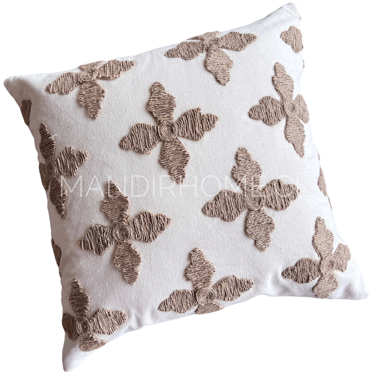 Funda de Cojín Natural Rústico Arpillera Cruceta Cuadrada 45x45cms