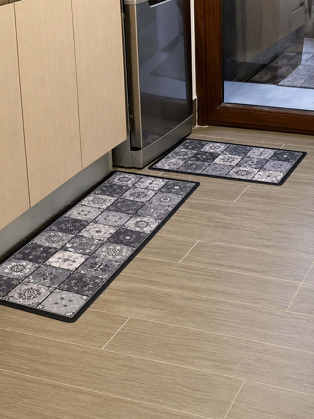 Set Alfombras de Cocina Mosaico Gris Antideslizante y Absorbente | Anticharcos y Lavables (Copia)
