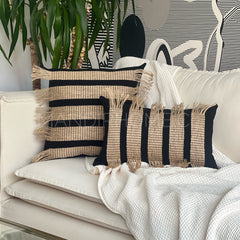 SET 2 FUNDAS FRANJA NEGRO Y YUTE + REGALO