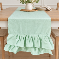 Camino Mesa Lino Menta Vuelos 210x35cms