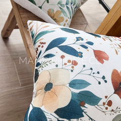 Fundas de Cojín Estampadas Hojitas Azules Interior y Exterior | Mandir Home