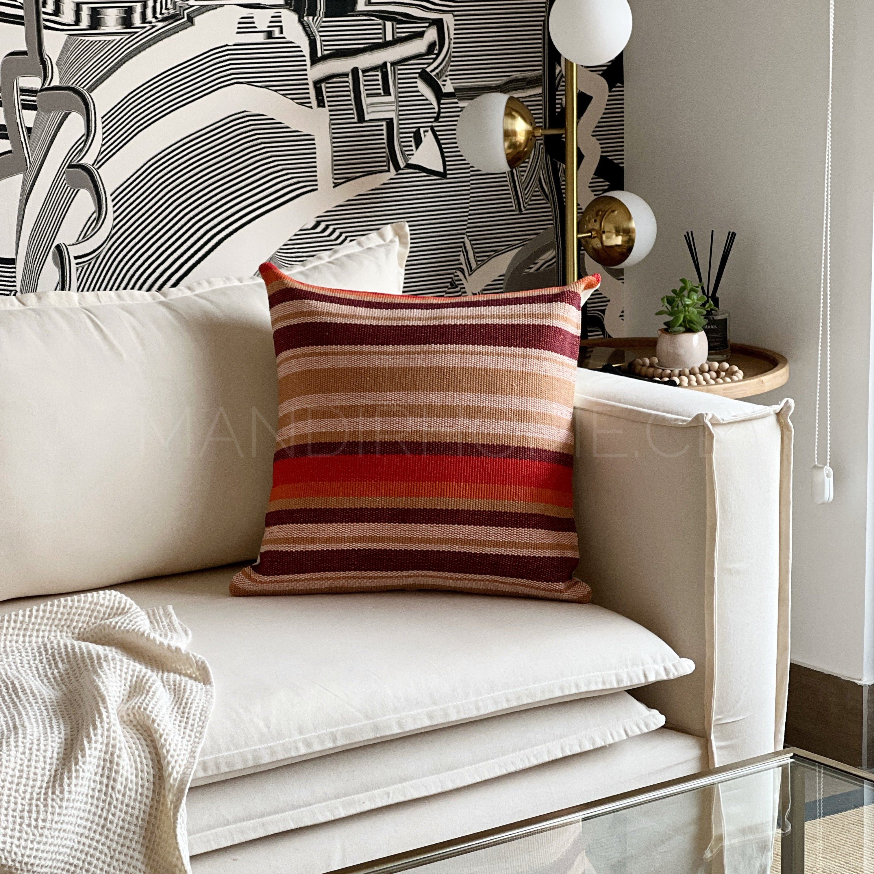 Funda de Cojín Boho Trama San Pedro Cuadrado 50x50cms