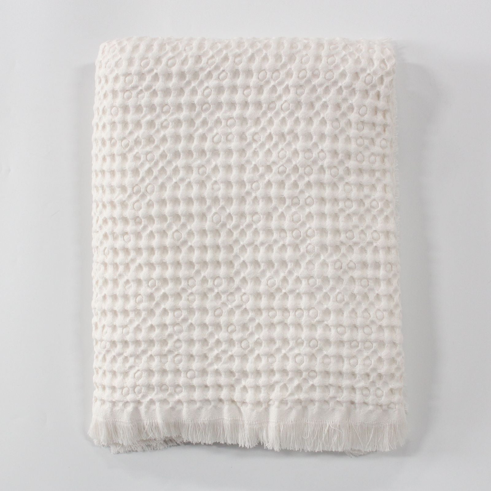 Manta Waffle Blanca Deflecado 205x150cms