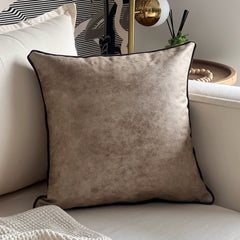 Funda Cojín Eco Cuero Beige