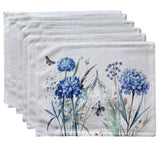 SET 6 Individuales Hortensias Tela Repelente y Antimanchas