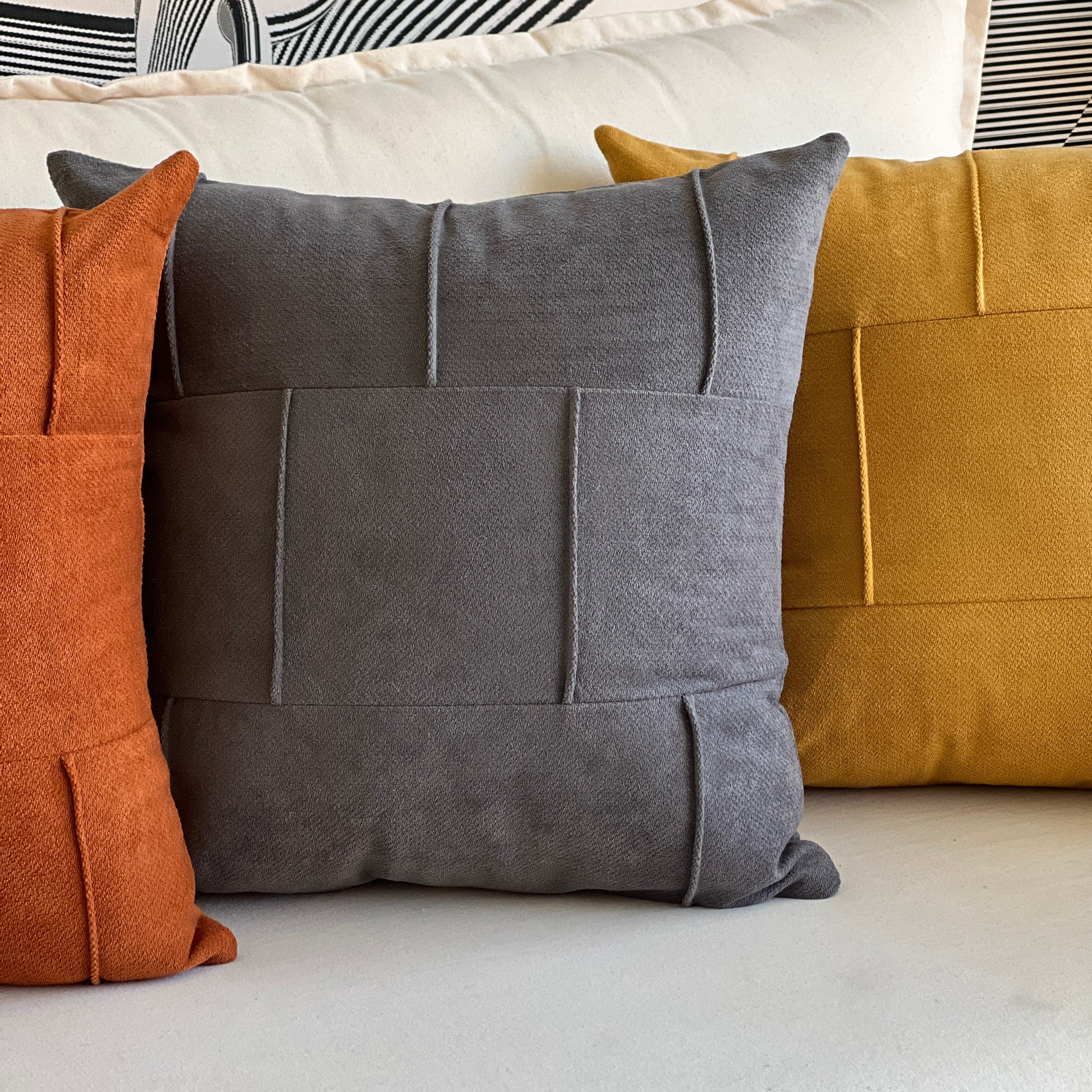 Funda de Cojín Puro Gris Cuadrada