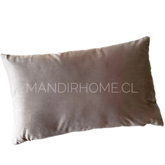 Funda de Cojín Velvet Liso Gris Rectangular