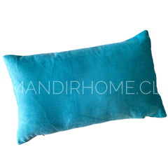 Funda de Cojín Velvet Liso Turquesa Rectangular
