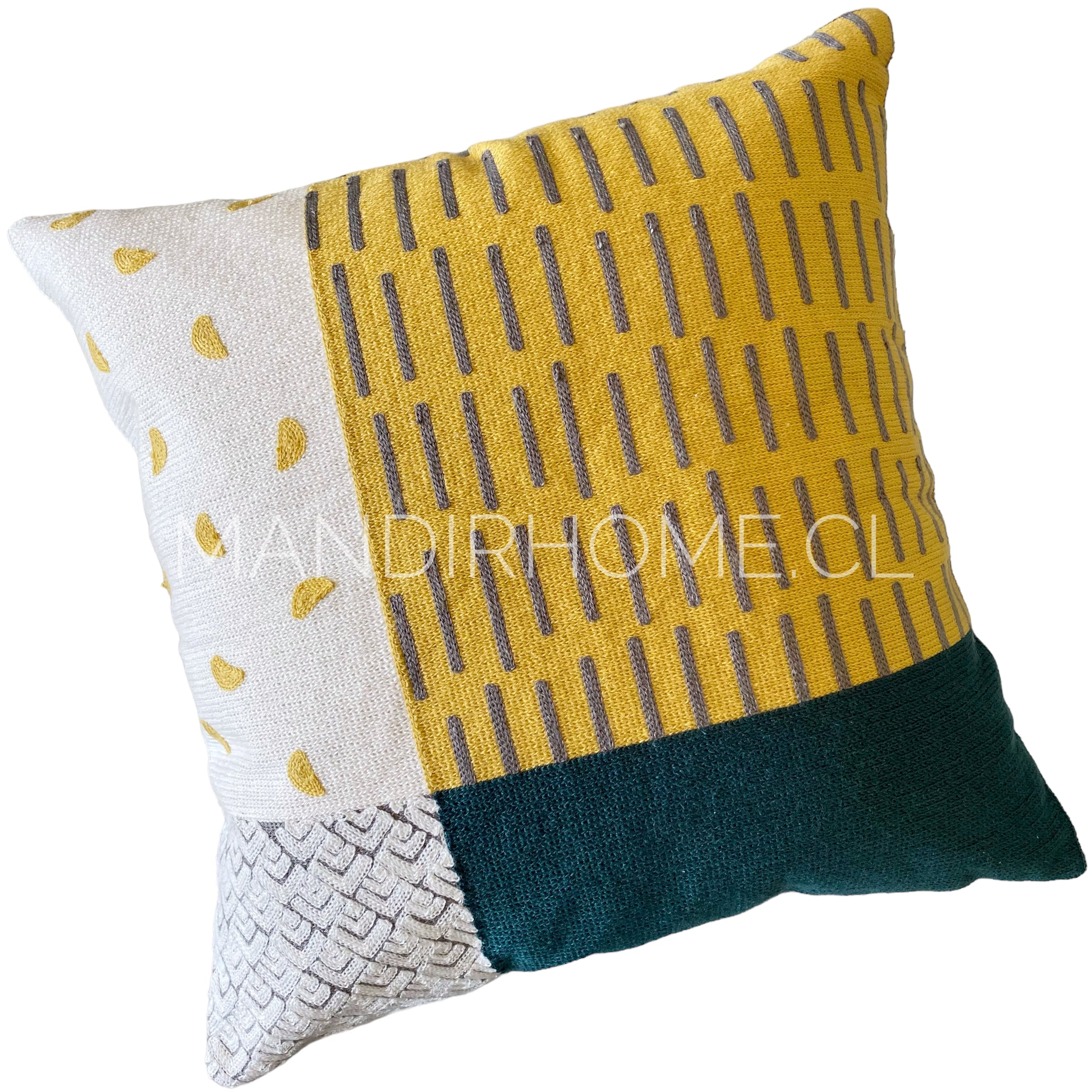 Funda de Cojín Bordado Gaspar Geométrico Casual Bordado Cuadrada