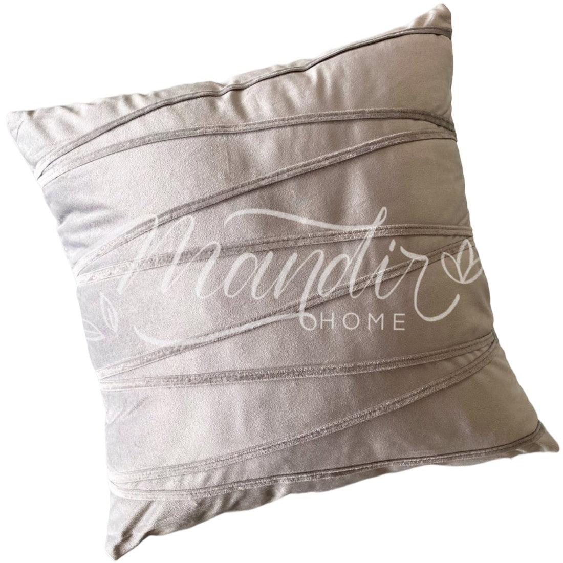 ¡Queda 1! Funda de Cojín Velvet Gris Aplicación ZigZag