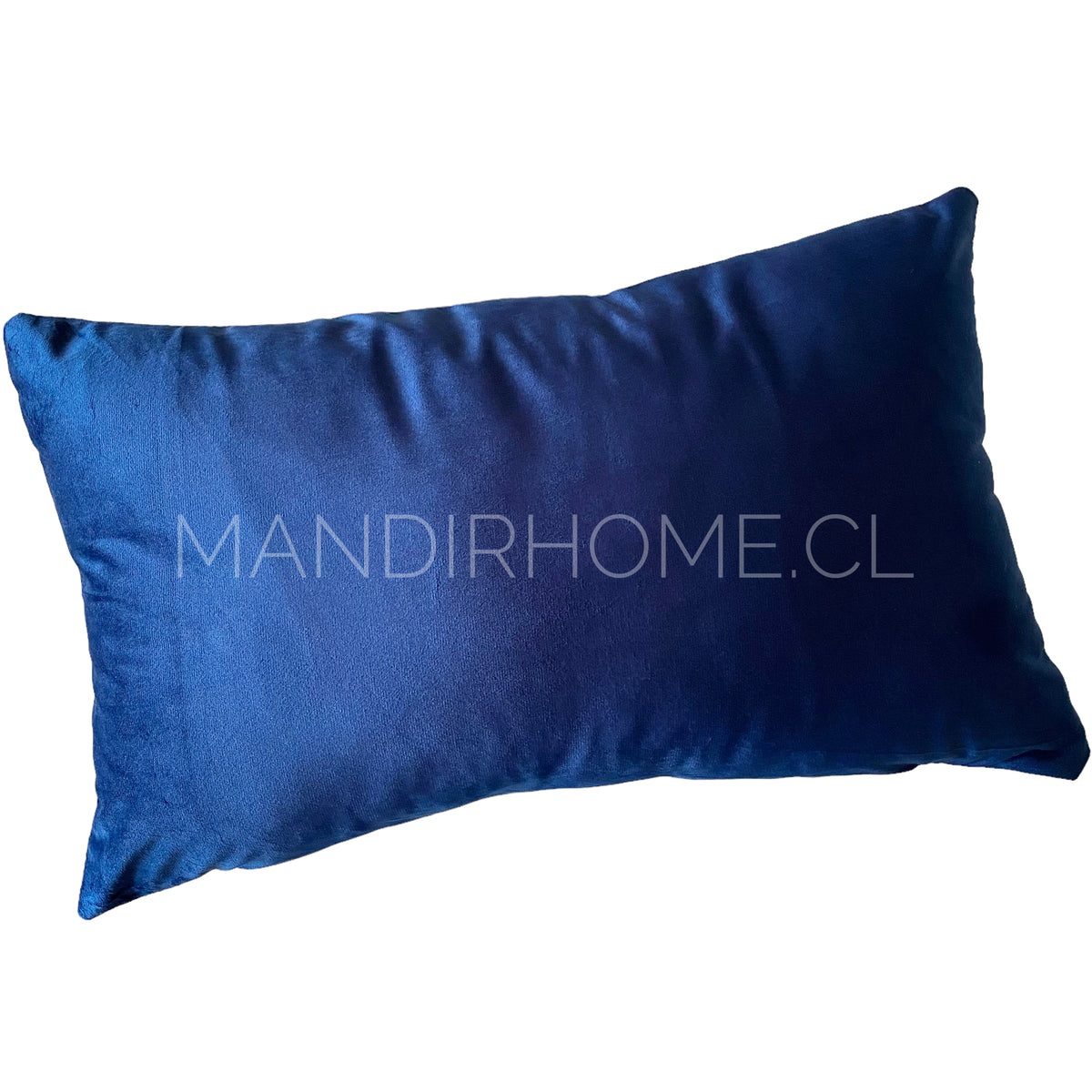Funda de Cojín Velvet Liso Azul Rectangular