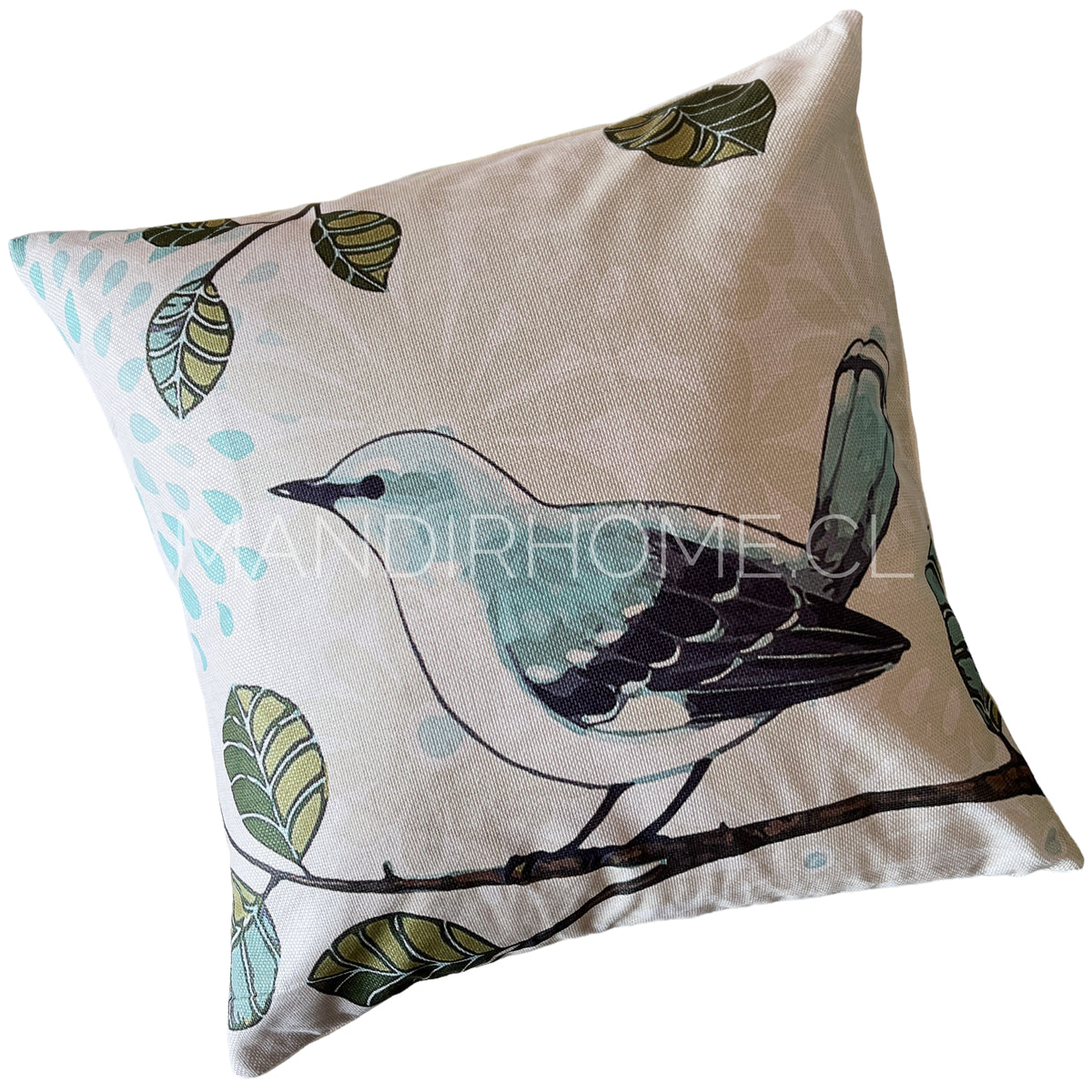 Funda de Cojín Estampada Pajarito María Paz 45x45cms