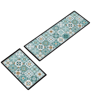 ¡NEW! Set Alfombras de Cocina Verde Menta Antideslizante y Absorbente