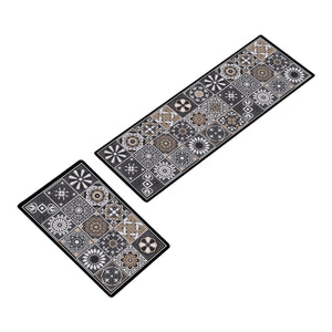 ¡NEW! Set Alfombras de Cocina Café Oscuro Antideslizante y Absorbente