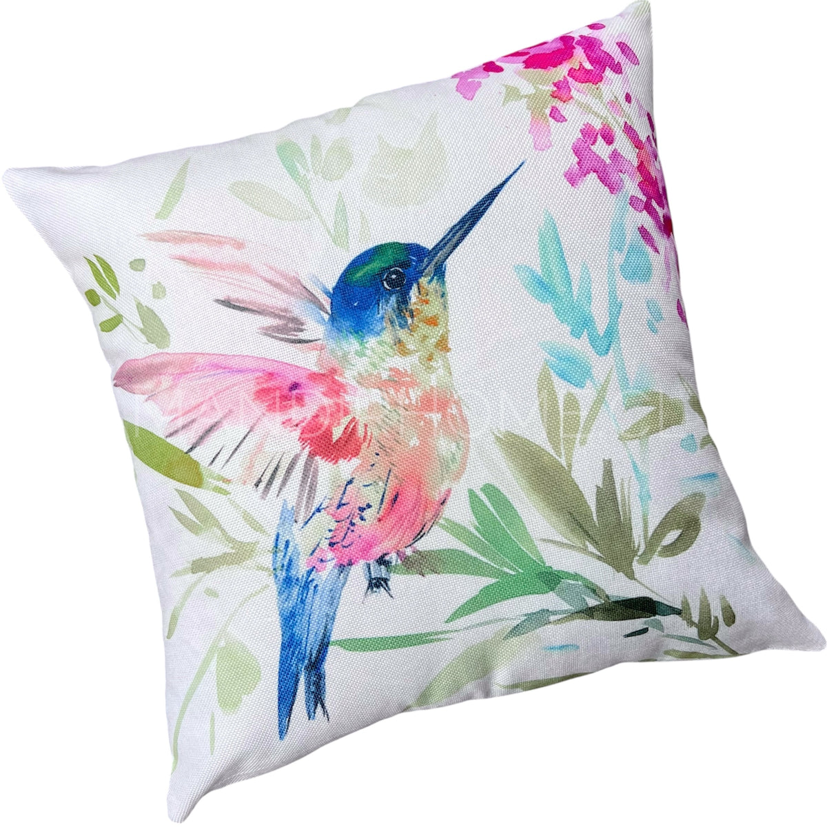 Funda de Cojín Estampada Multicolor Colibrí