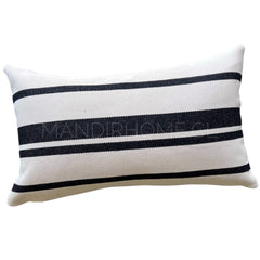 Funda de Cojín Boho Marsella Negro Tejido Rectangular