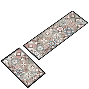 ¡NEW! Set Alfombras de Cocina Rosa Provenza Antideslizante y Absorbente