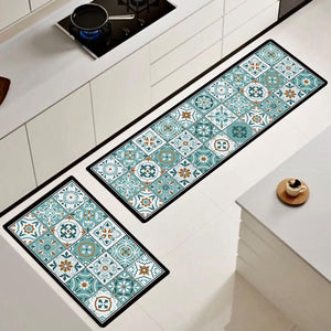 ¡NEW! Set Alfombras de Cocina Verde Menta Antideslizante y Absorbente