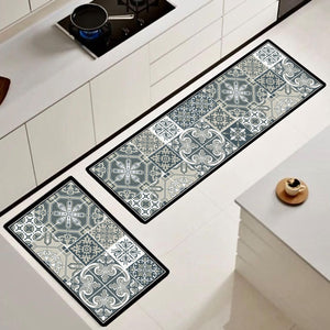 ¡NEW! Set Alfombras de Cocina Verde Oliva Antideslizante y Absorbente